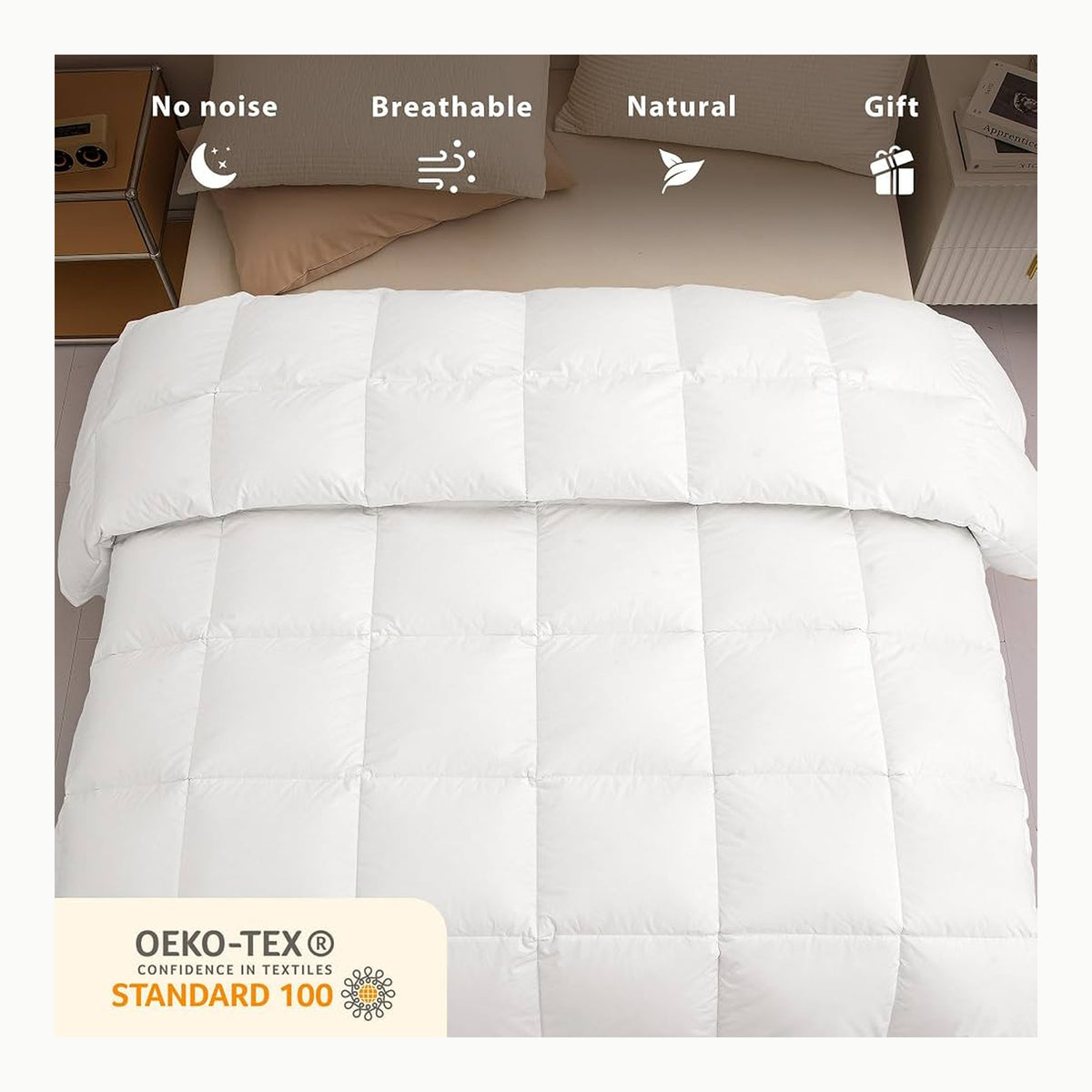 Deodar Edredón de Plumas Cama 90 Todas Estaciones 1 Persona, Relleno