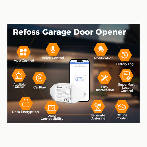 Abridor de Puertas WiFi Refoss Abridor de Puertas de Garaje WiFi