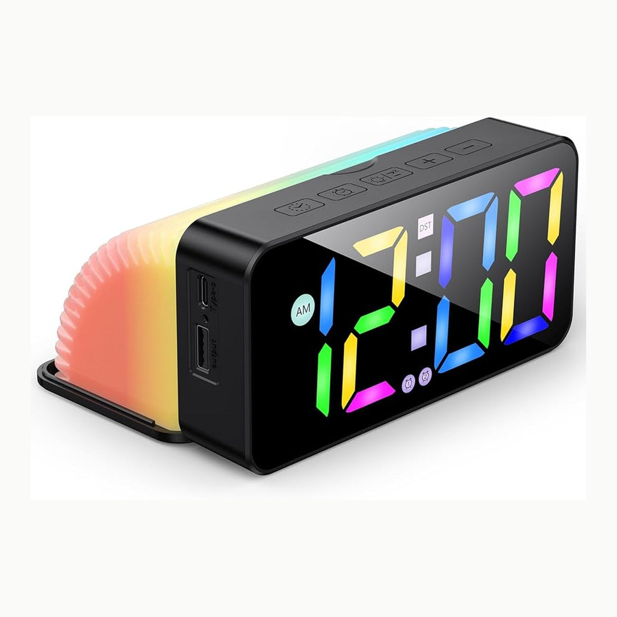 GlasFlength Sveglia Digitale da Comodino, Colori RGB Orologio
