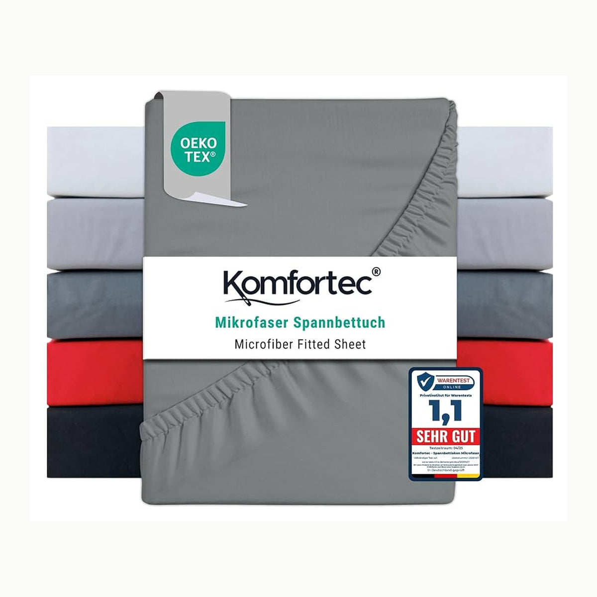 Komfortec Mikrofaser Spannbettlaken 90x200 cm – Weiches