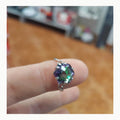 Hexagon Ring JewelryPalace Hexagon 5.7ct Echt Regenbogen Quarz Solitär