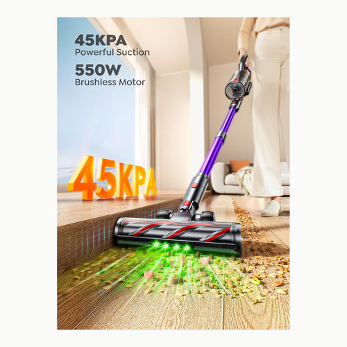 45Kpa/550W/70Mins Aspiradora sin Cable, Aspiradora Escoba sin Cable