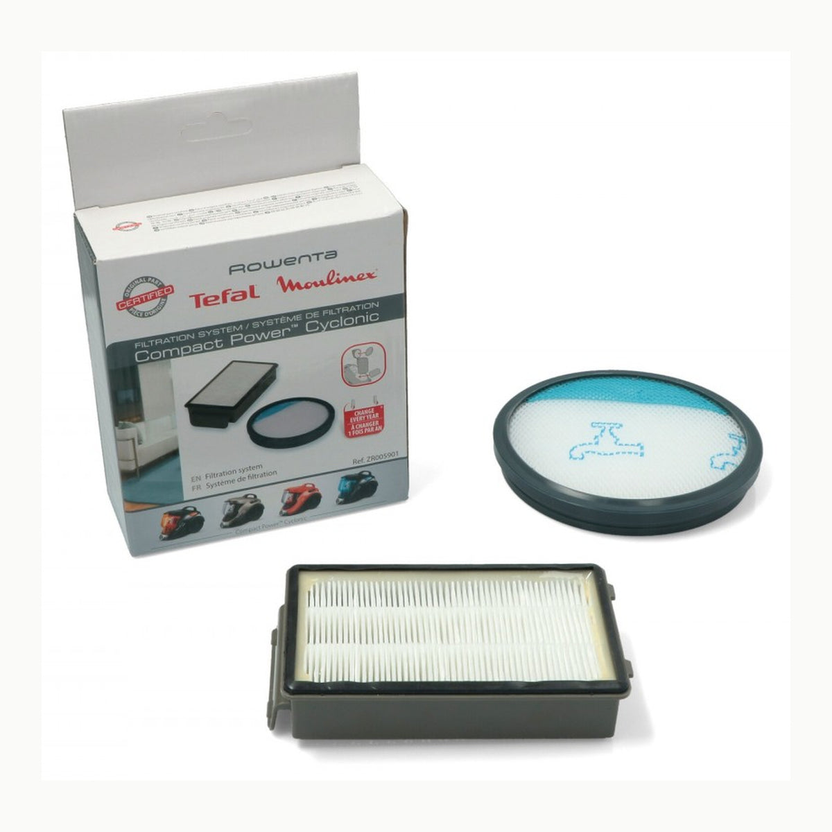 Compact Power Cyclonic Rowenta Moulinex Kit de Filtration Aspirateurs