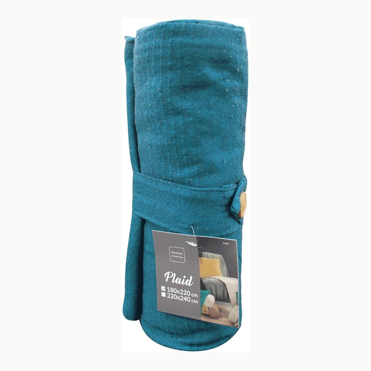 Plaid Lucile Bleu Douceur dIntérieur, Plaid \(180 x 220 cm\) Lucile