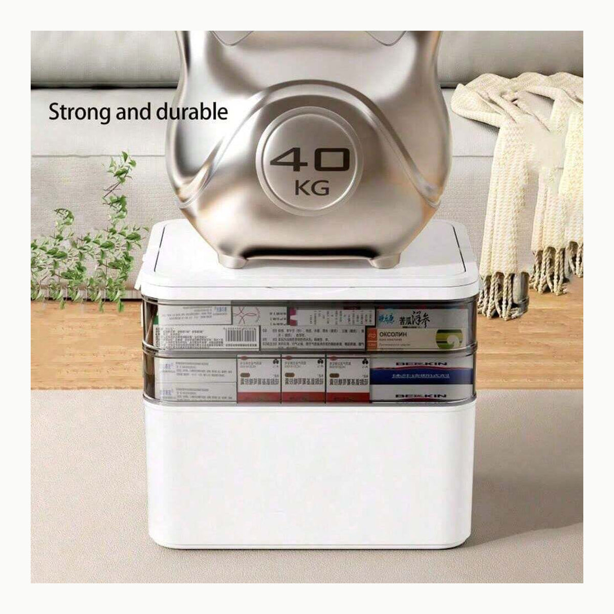 Dromzen Caja Medicamentos, 3 Niveles Vacio para Casa, Caja