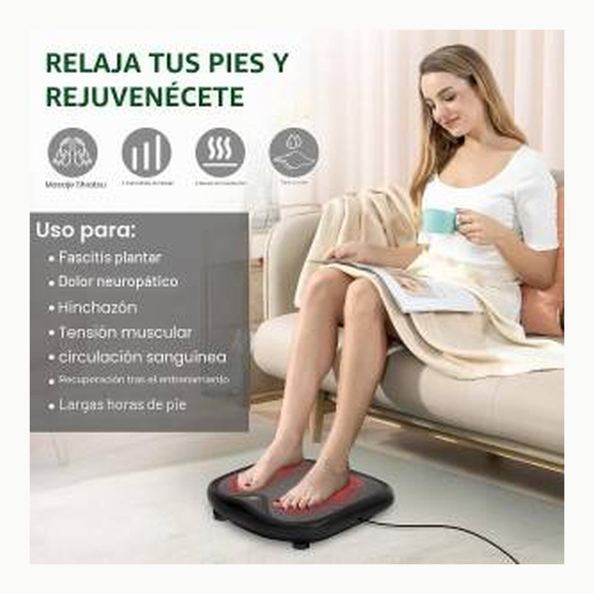 Masajeador Shiatsu Snailax masajeador de pies Shiatsu con Calor, Nudos