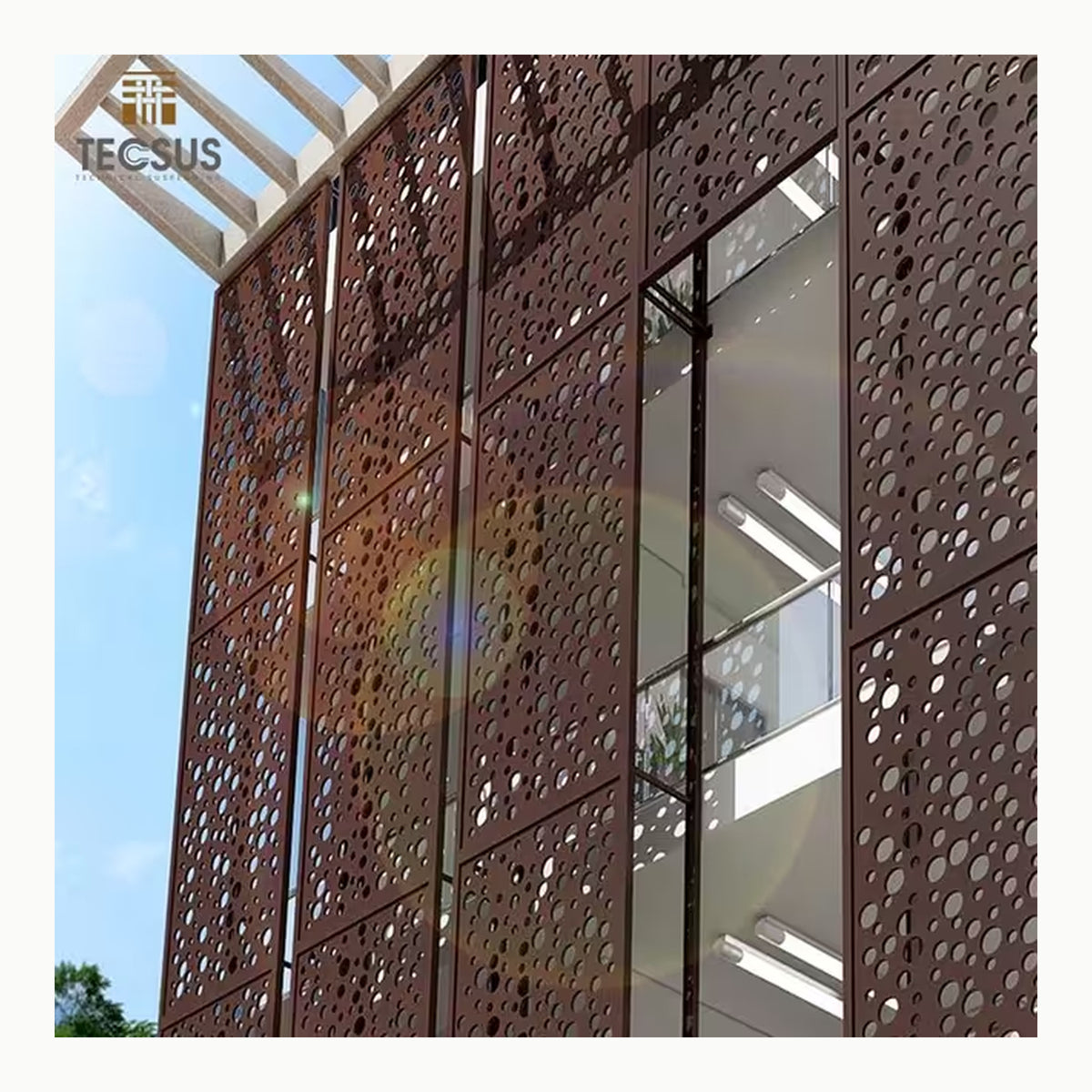 Panel de aluminio estampado diseño estrella 3D para revestimiento y