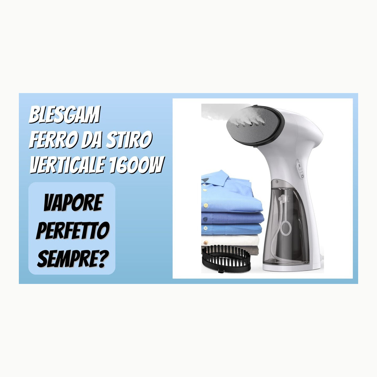 Blesgam Ferro da Stiro Verticale 1600W, 25g/min Vapore Portatile 3