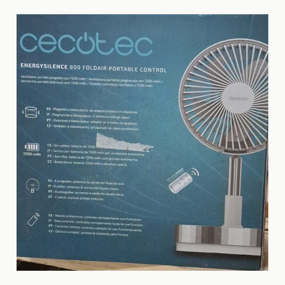 Ventilador Plegable Cecotec Ventilador Portátil Plegable con Mando a