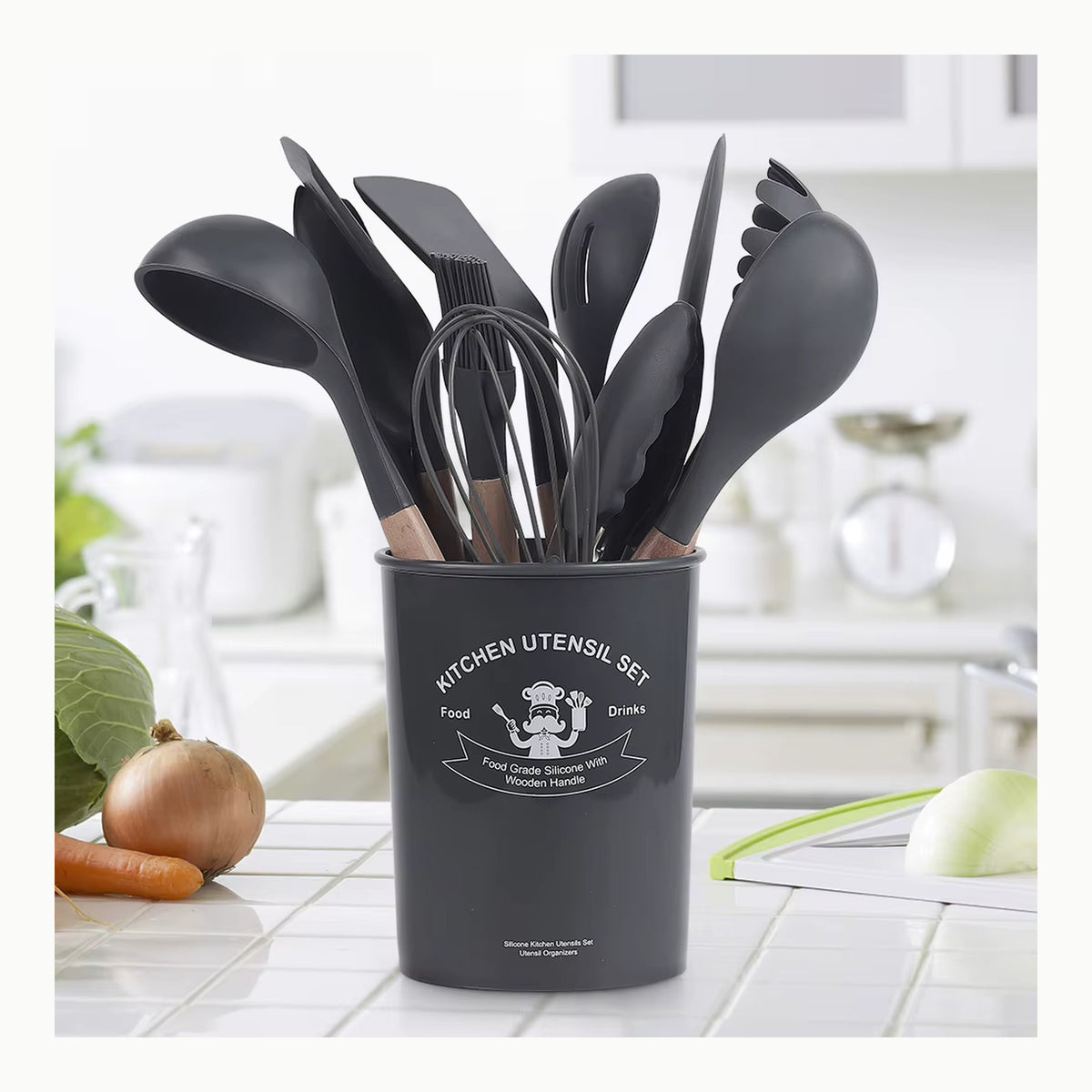 UXIYI Set di utensili da cucina in silicone, set di utensili da