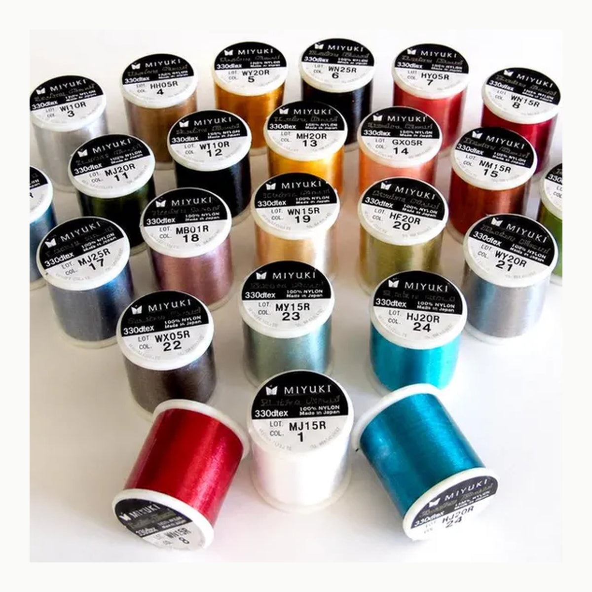 KO Hilo de nailon japones para cuentas, color blanco, carrete de 50 m