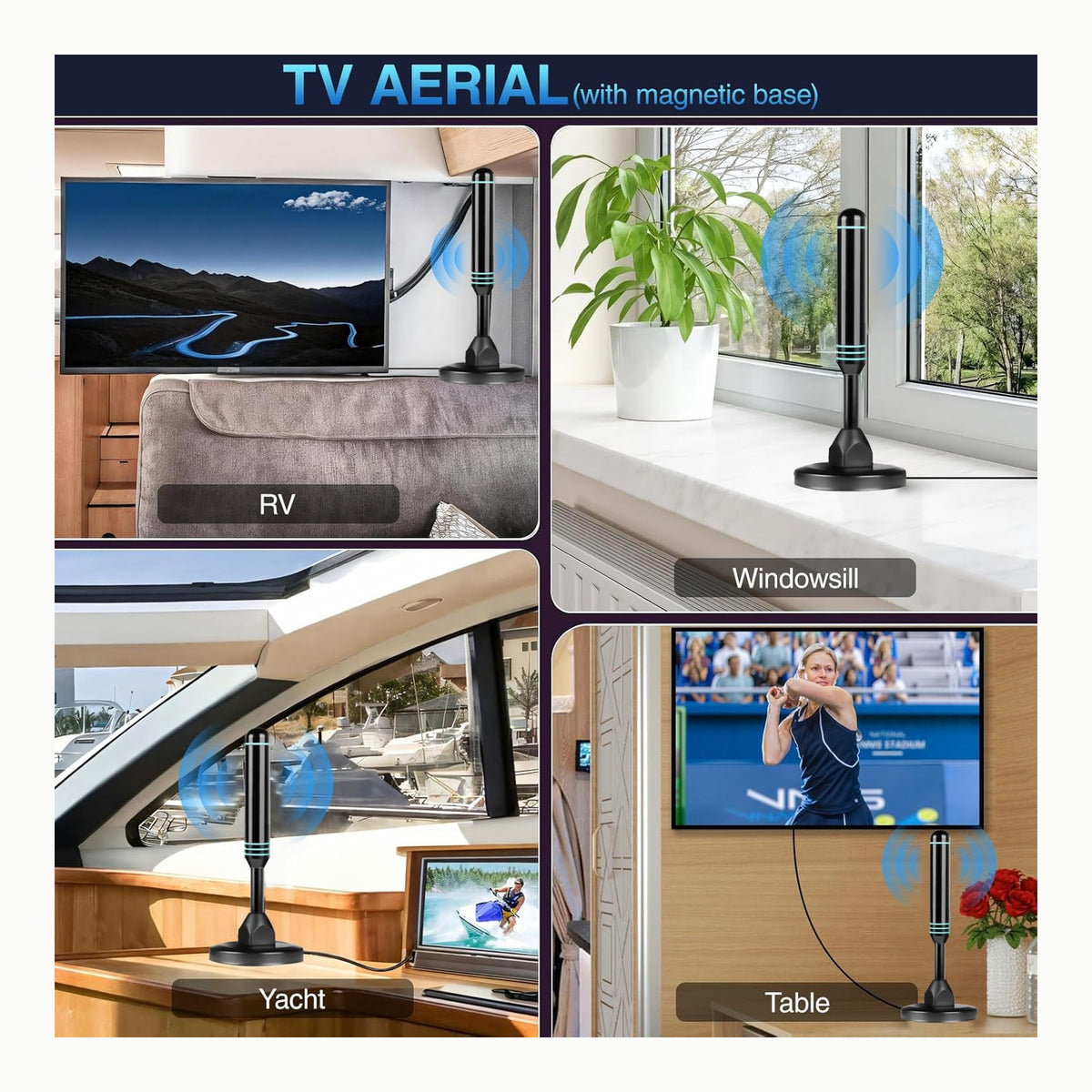 Antena Mejorada Antena de TV Mejorada 2025 \(Azul \(con Amplificador