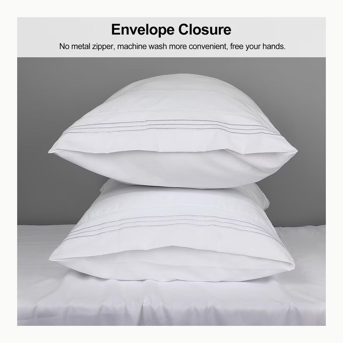 Lirex 2-Pack Fundas de Almohada 1800 Hilos, Fundas de Almohada de