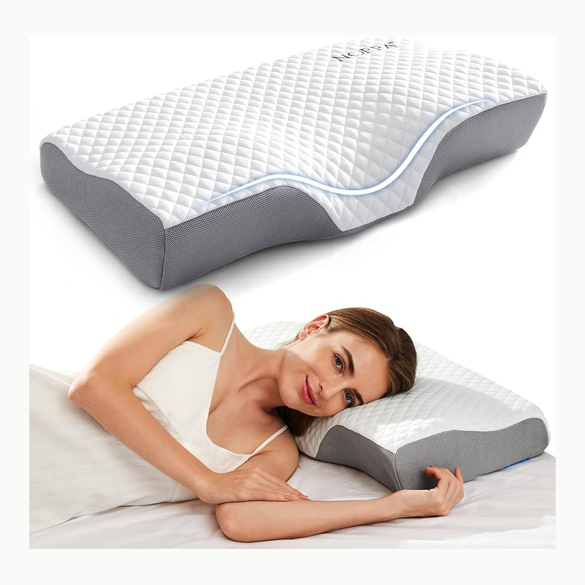 NOFFA Almohada Baja Altura Adultos 6 cm, Dura Almohada Fina