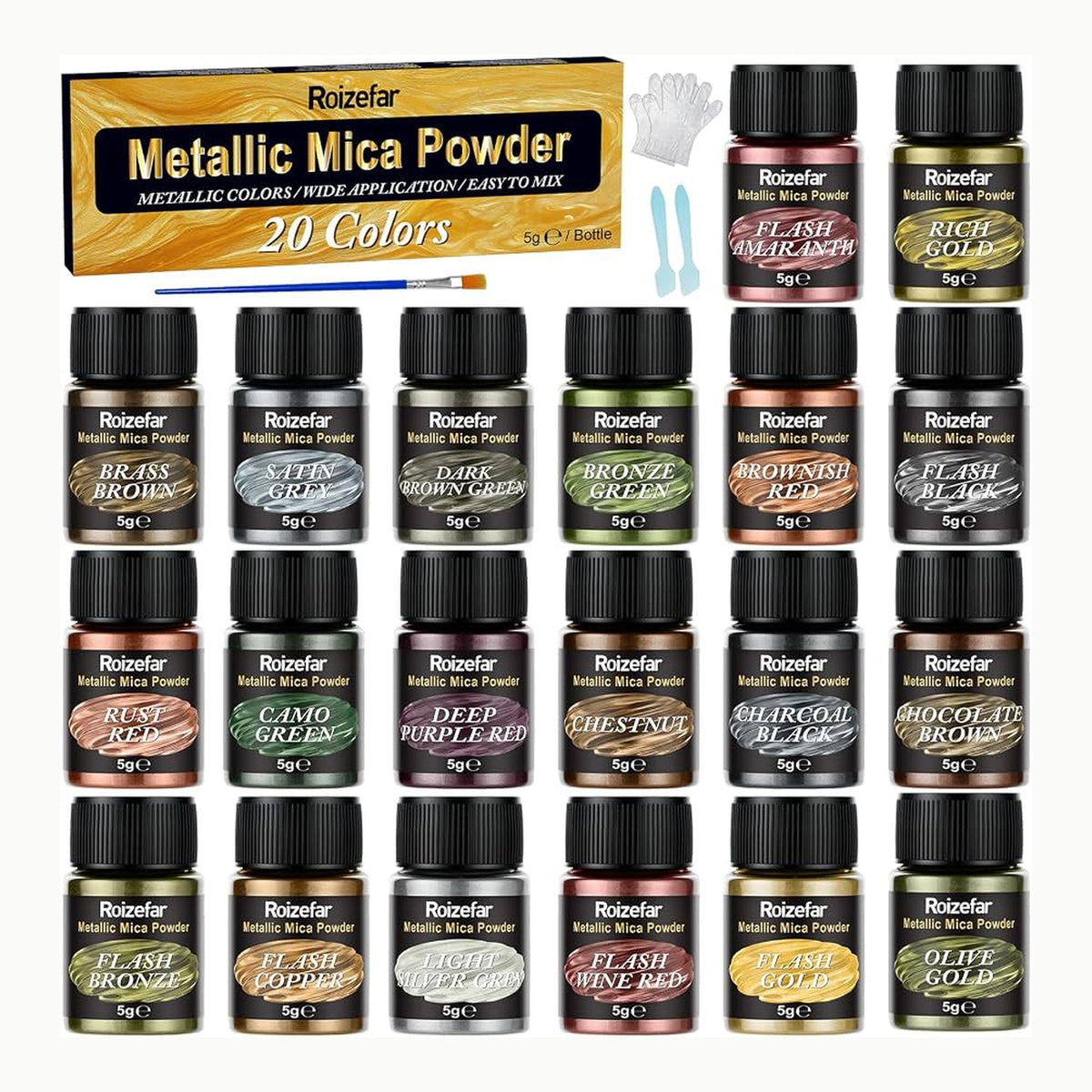 Roizefar Chameleon Mica Powder, 8 Colours x 3.5g