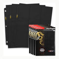 BCW Hojas para cartas de 9 bolsillos negras