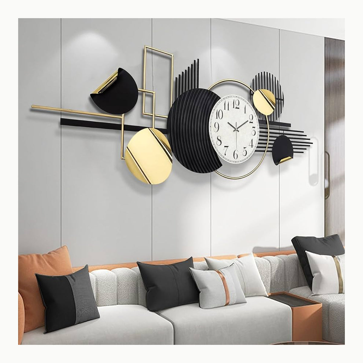 n8n Agujas 3D Reloj de Pared Grande DIY, Mecanico Reloj Sin Marco