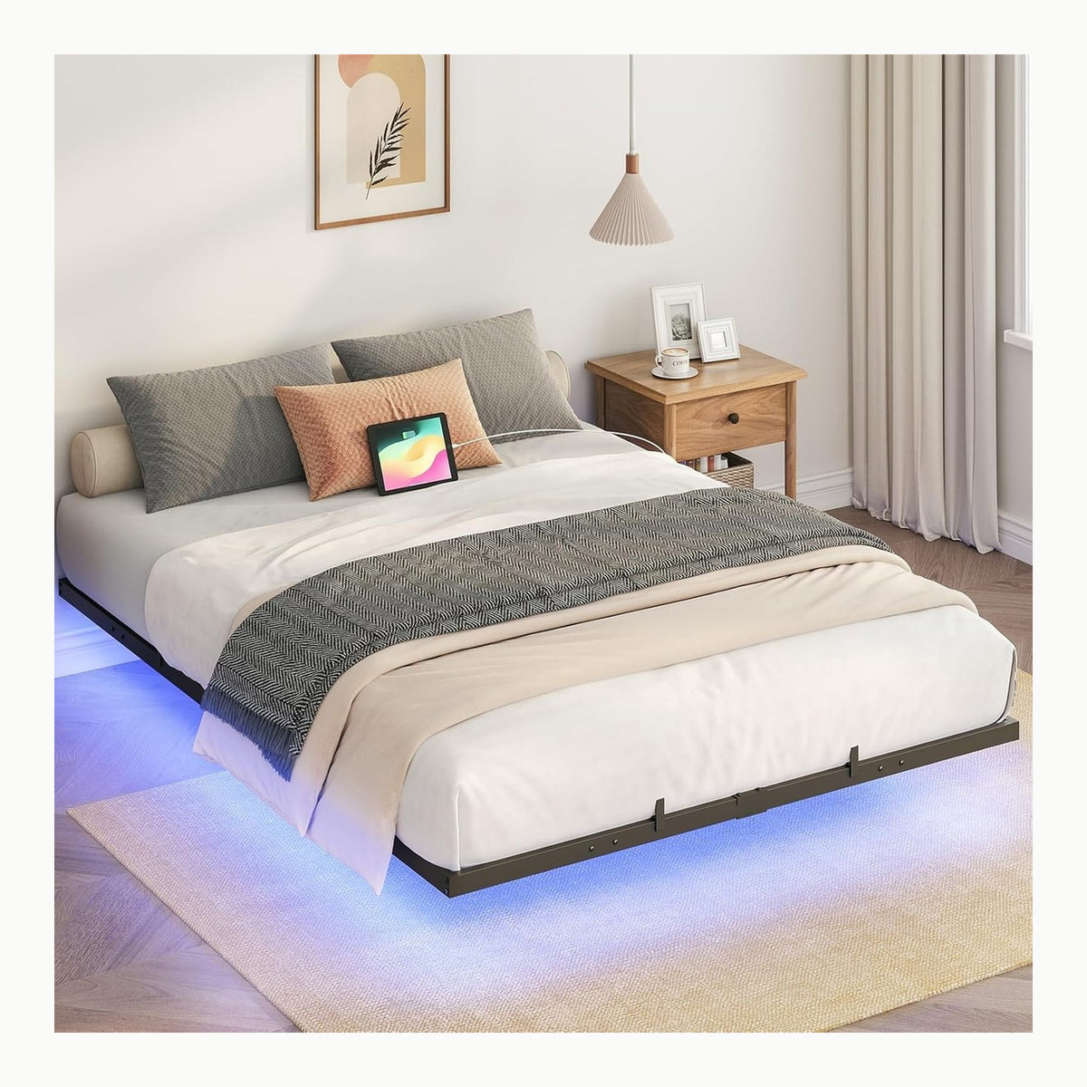 Zinus Heidi Cama 90x190 cm - Altura 31cm con almacenamiento debajo