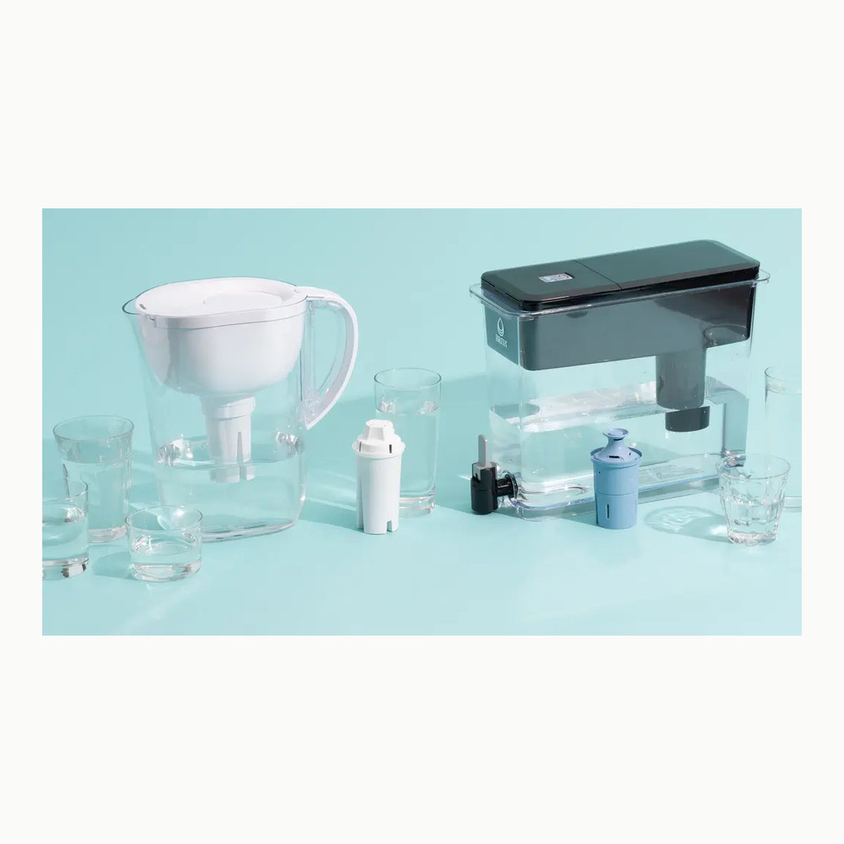 BRITA Jarra de vidrio 2,5L con filtro MAXTRA PRO All-in-1 azul claro