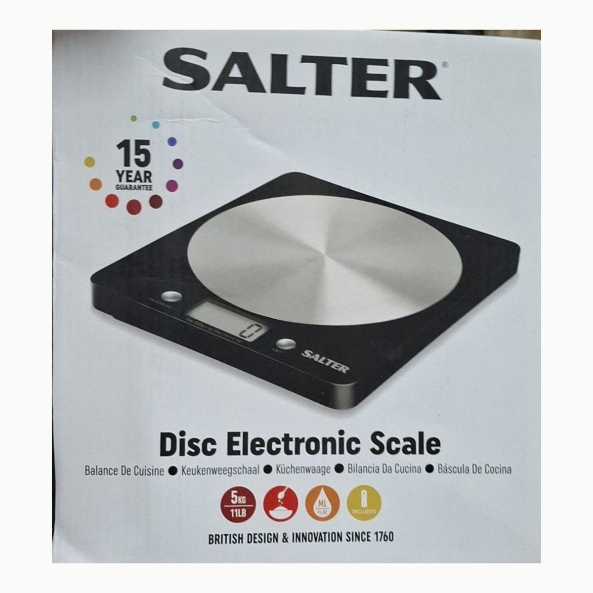 Salter 1036 BKSSDR Báscula electrónica de cocina - capacidad de 5