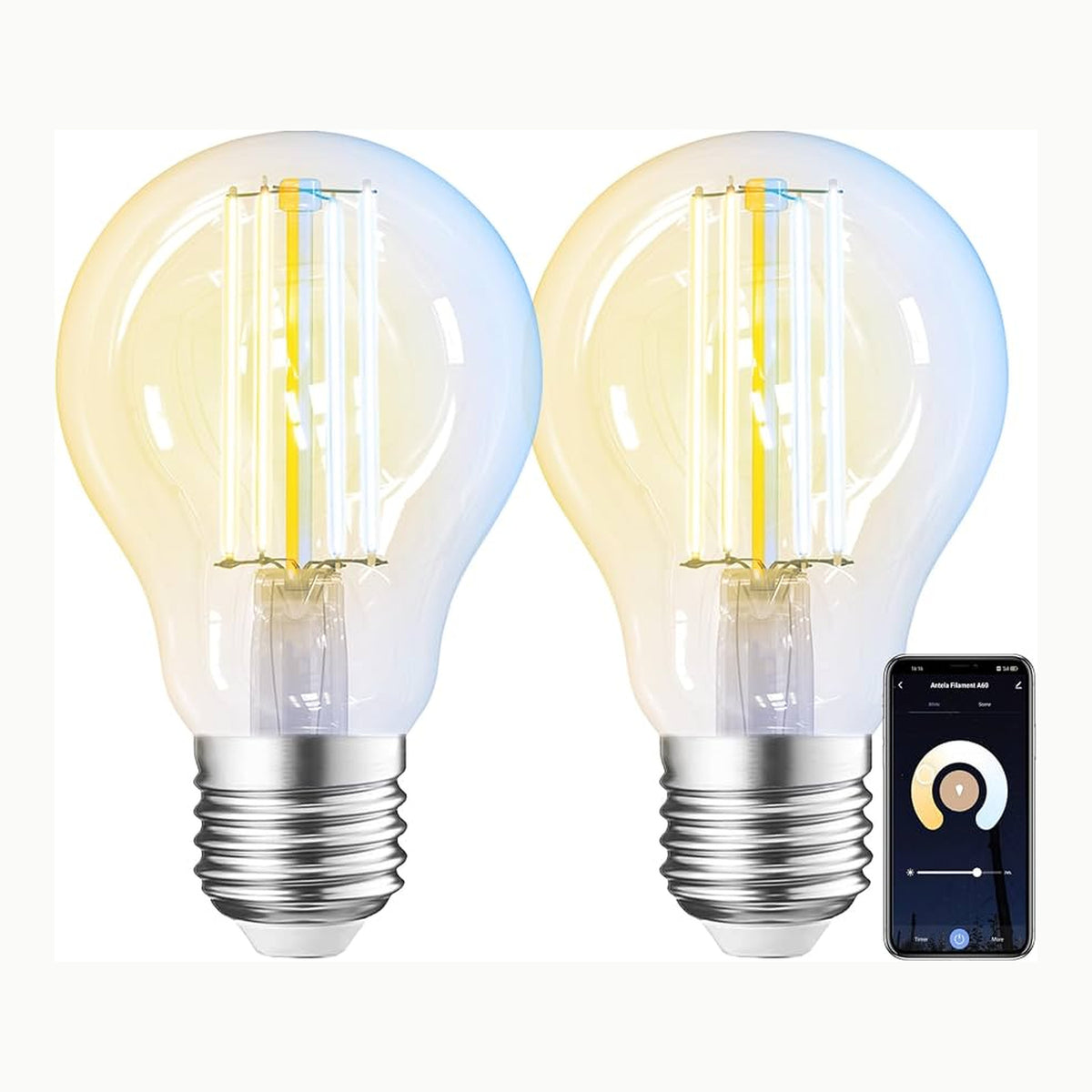 ANTELA Bombillas LED E27 7W A19 Pack de 6