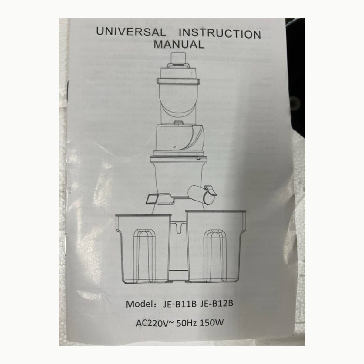 Instrucción JE-B118 JE-B128
