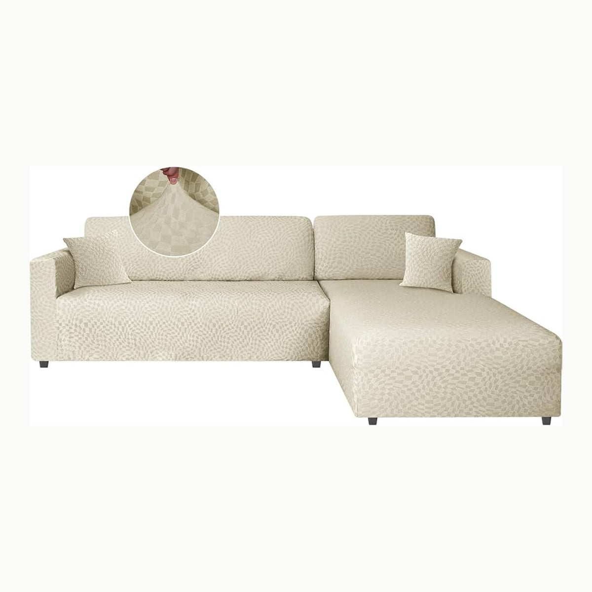 Ystyle Funda Sofa Chaise Long 4 Plazas, Funda Sofa Chaise Longue