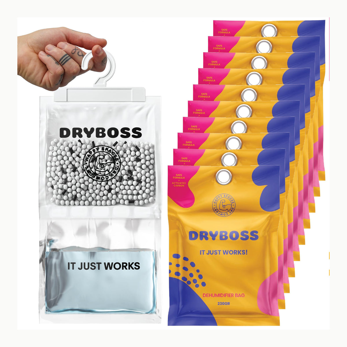 Pack Antihumedad DRYBOSS Pack 10 Bolsas 2,3 KG Antihumedad