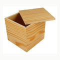 Artemio Boîte Carré, Bois, Beige, 10 x 10 x 5 cm