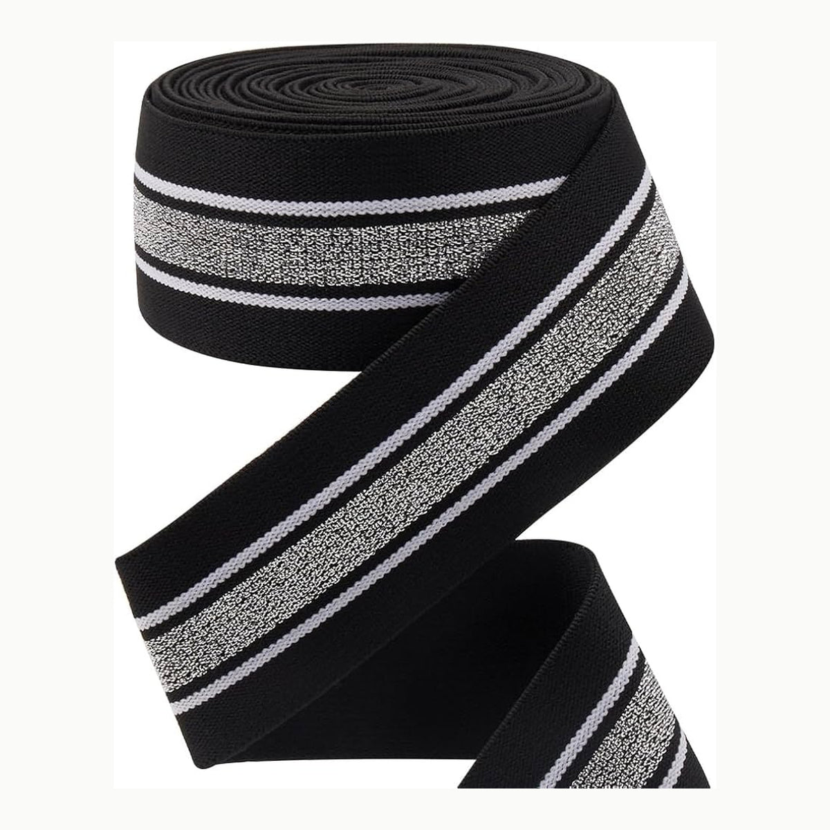 No brand name is Juego de gomas elásticas negras con cubierta plateada