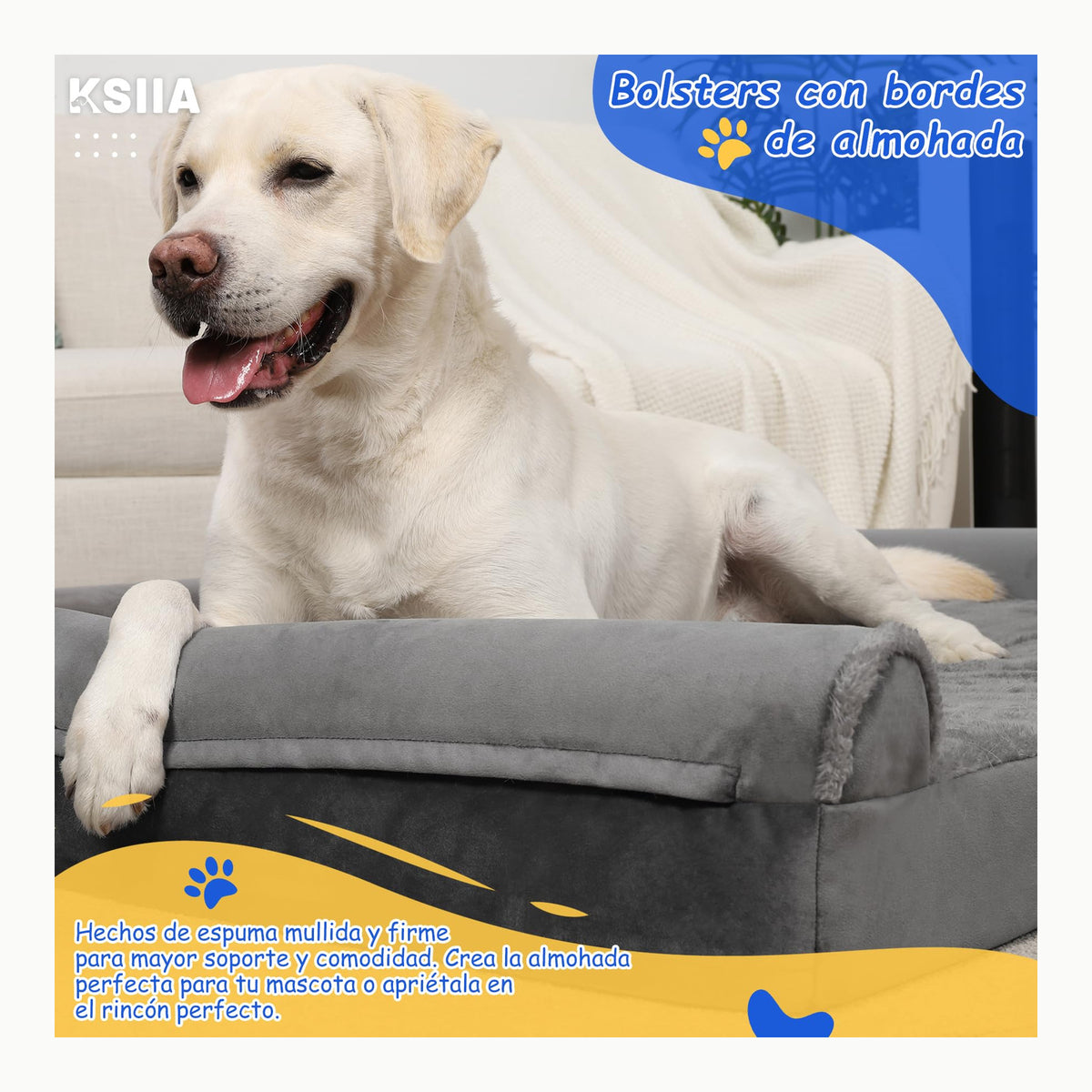 EHEYCIGA Cama Perro Grande 91x68x16cm, Colchon Perro Grandes