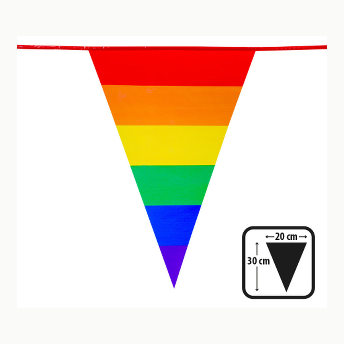 Guirnalda de banderines triangulares de plástico multicolor 10m