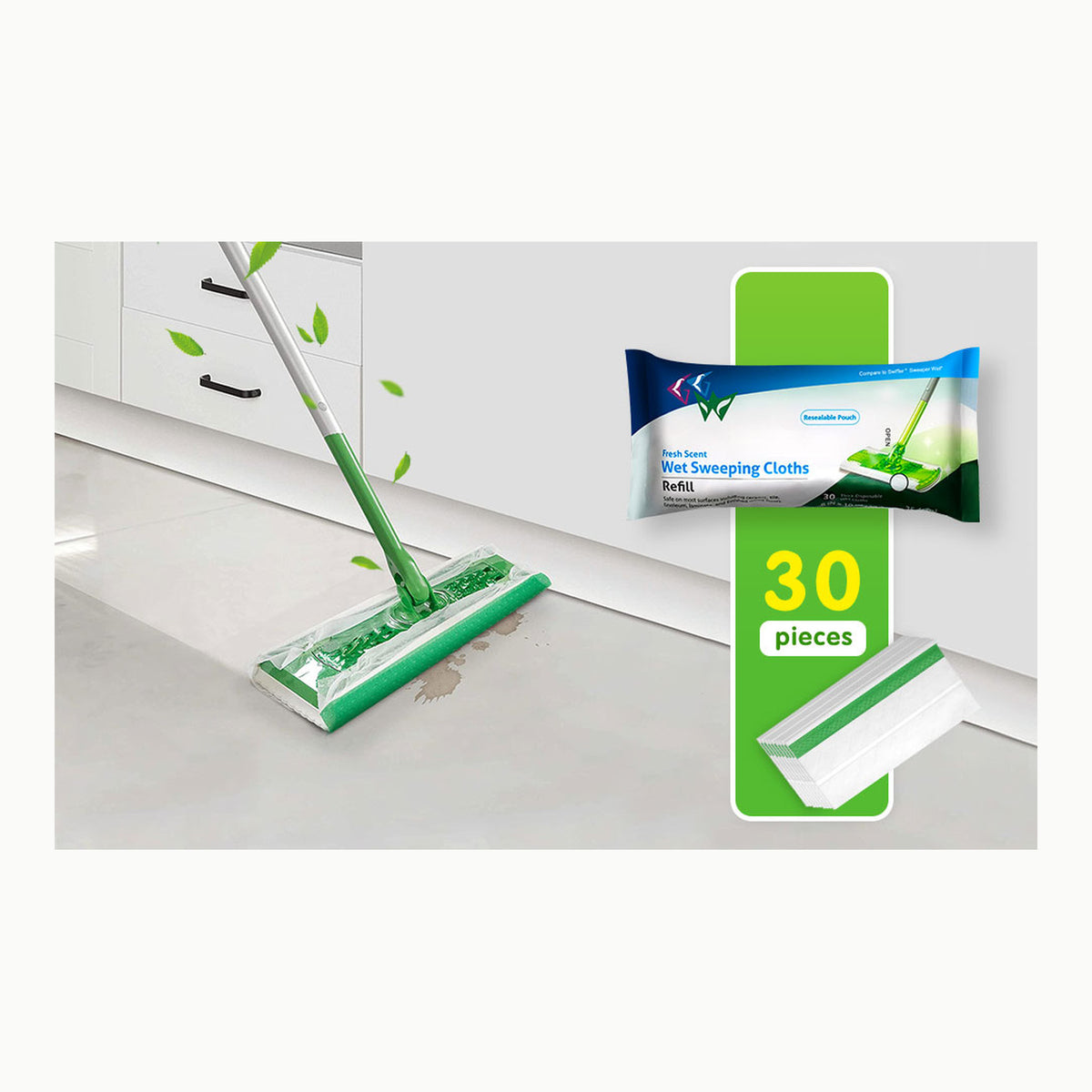 Azlanway Paños reutilizables para mopa Swiffer Sweeper, 4 unidades