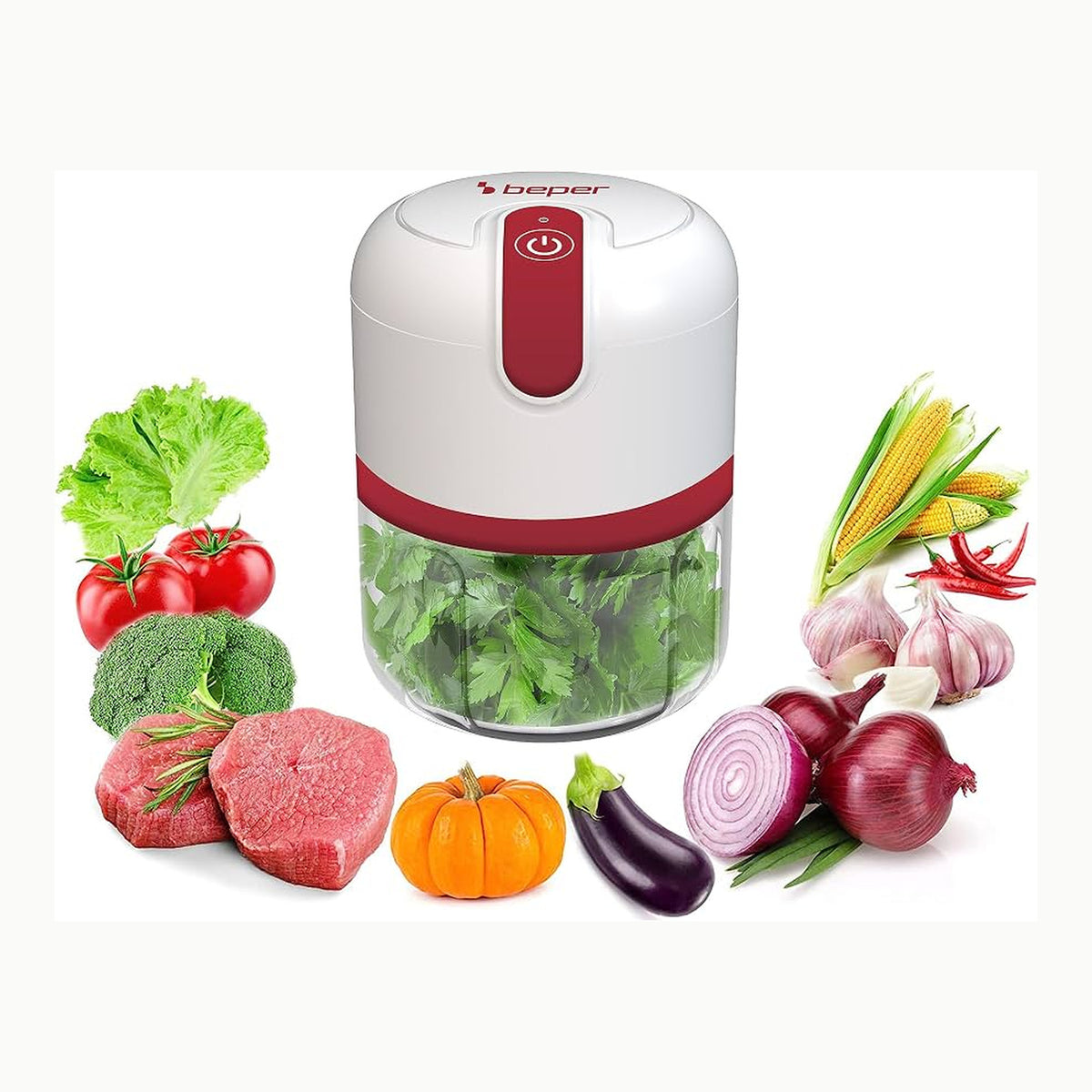 BEPER P102ROB050 Tritatutto ricaricabile USB, Mini Robot da Cucina