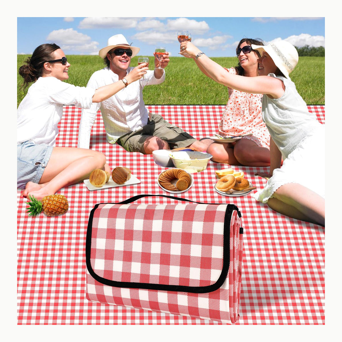 Manta de picnic YAOMAISI Cómoda manta de pícnic, 300 x 200 cm, manta