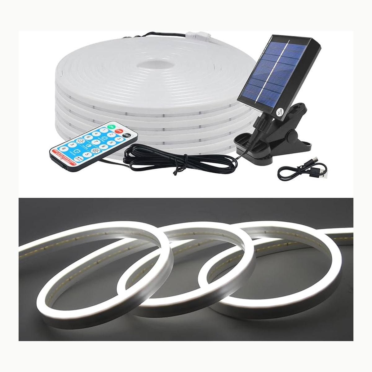 24V Solar Neon Strip KISUFU 24V Solar Neon LED Strip, 2835 120 LEDs/m