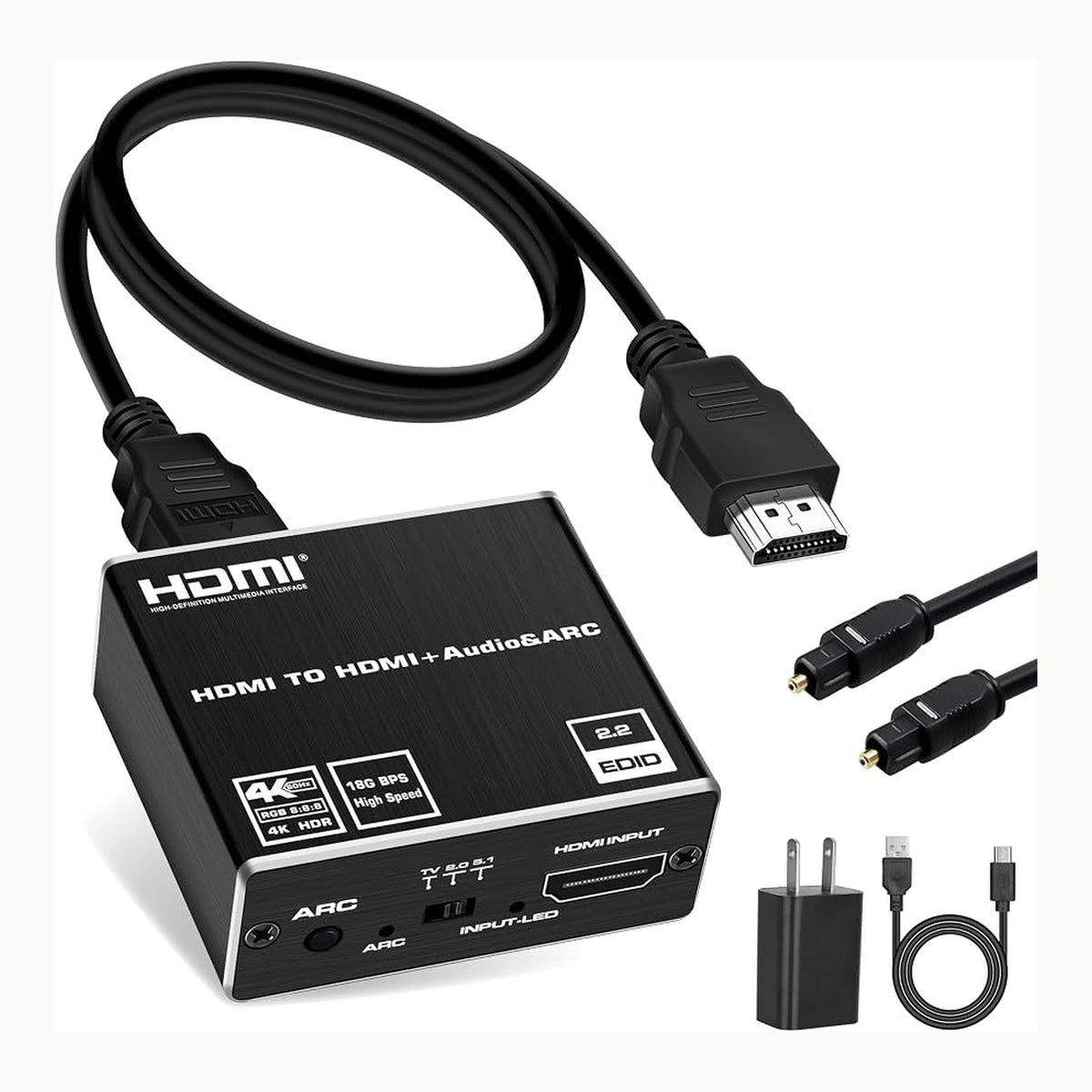 Convertidor HDMI Amazon Basics Convertidor de Extractor de Audio, HDMI
