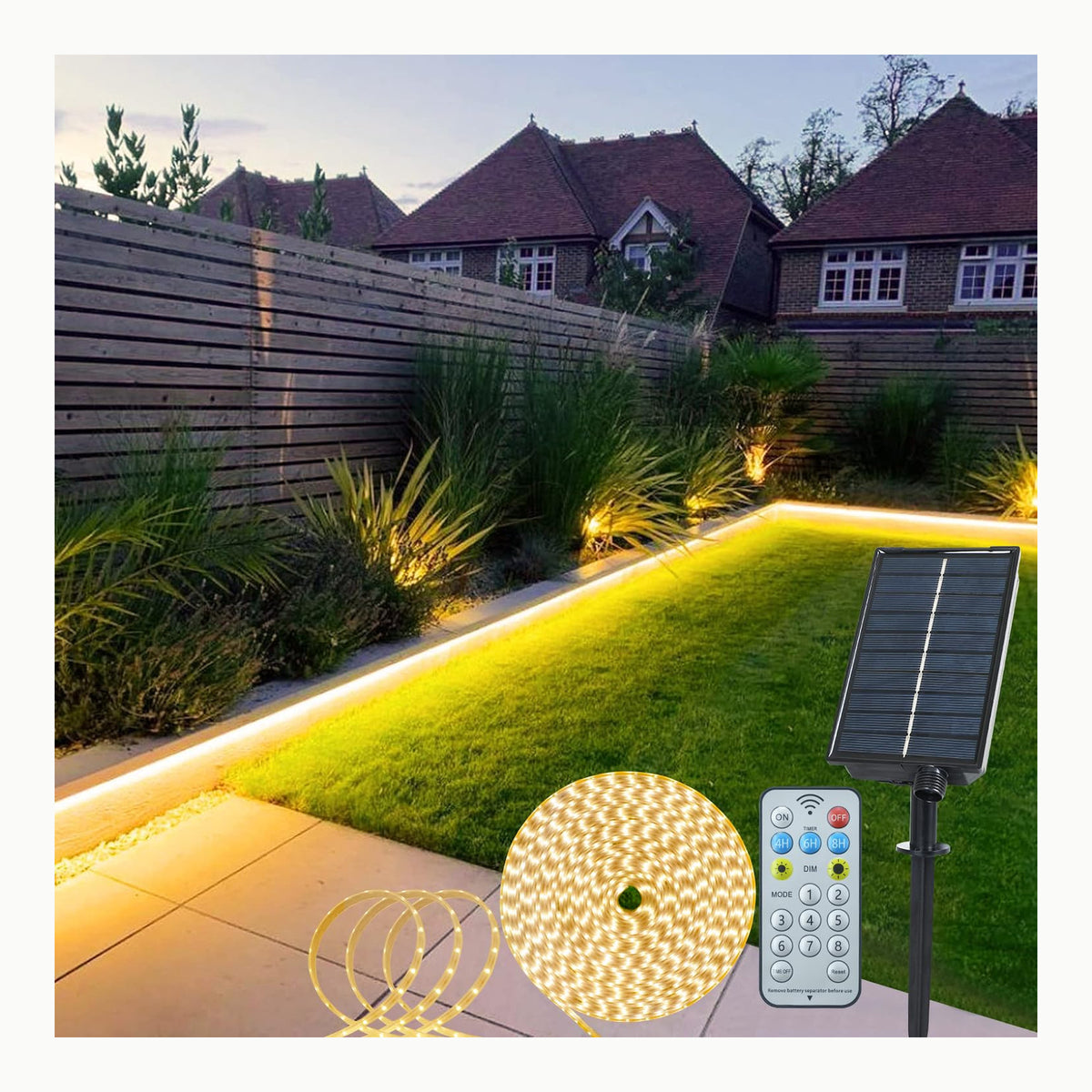 M Ledme - Tira LED Solar exterior jardin 5 metros con control