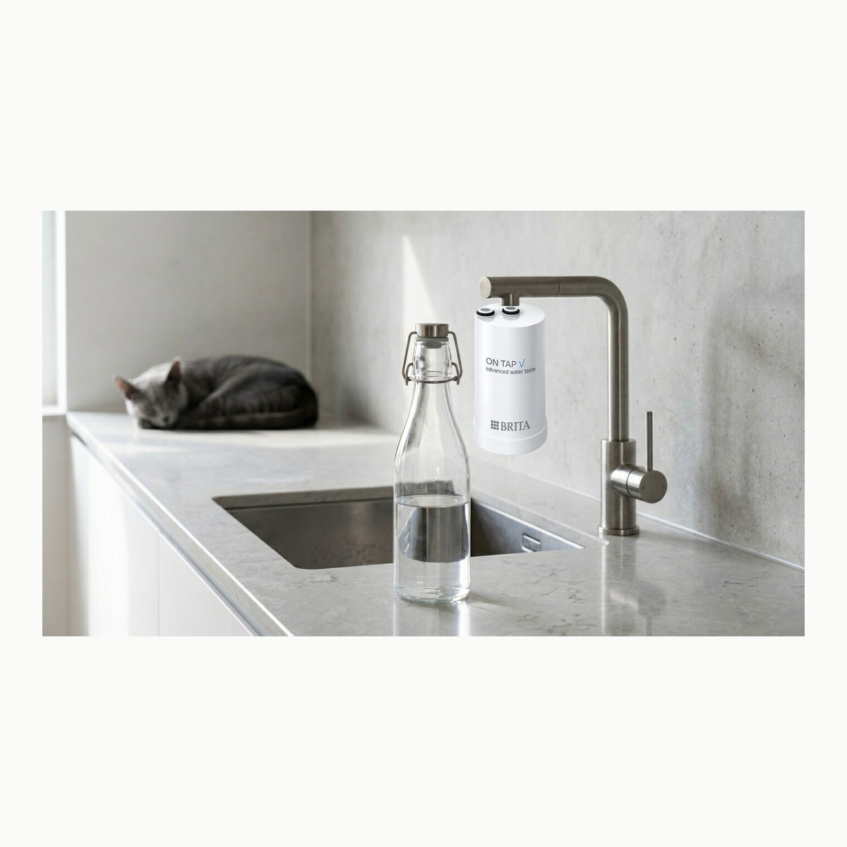 BRITA Filtro de agua para grifo, 12 meses de agua filtrada, Blanco